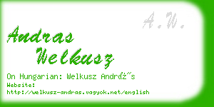 andras welkusz business card